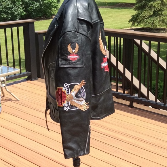 Men’s Harley Davidson Motorcycle Black Leather s48 - Picture 3 of 8